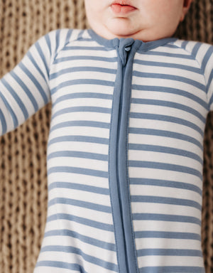 Slate Blue Striped Infant Convertible Sleeper