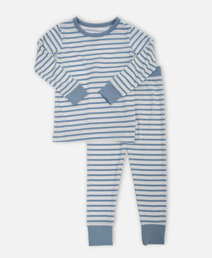 Slate Blue Striped Kids Pajamas