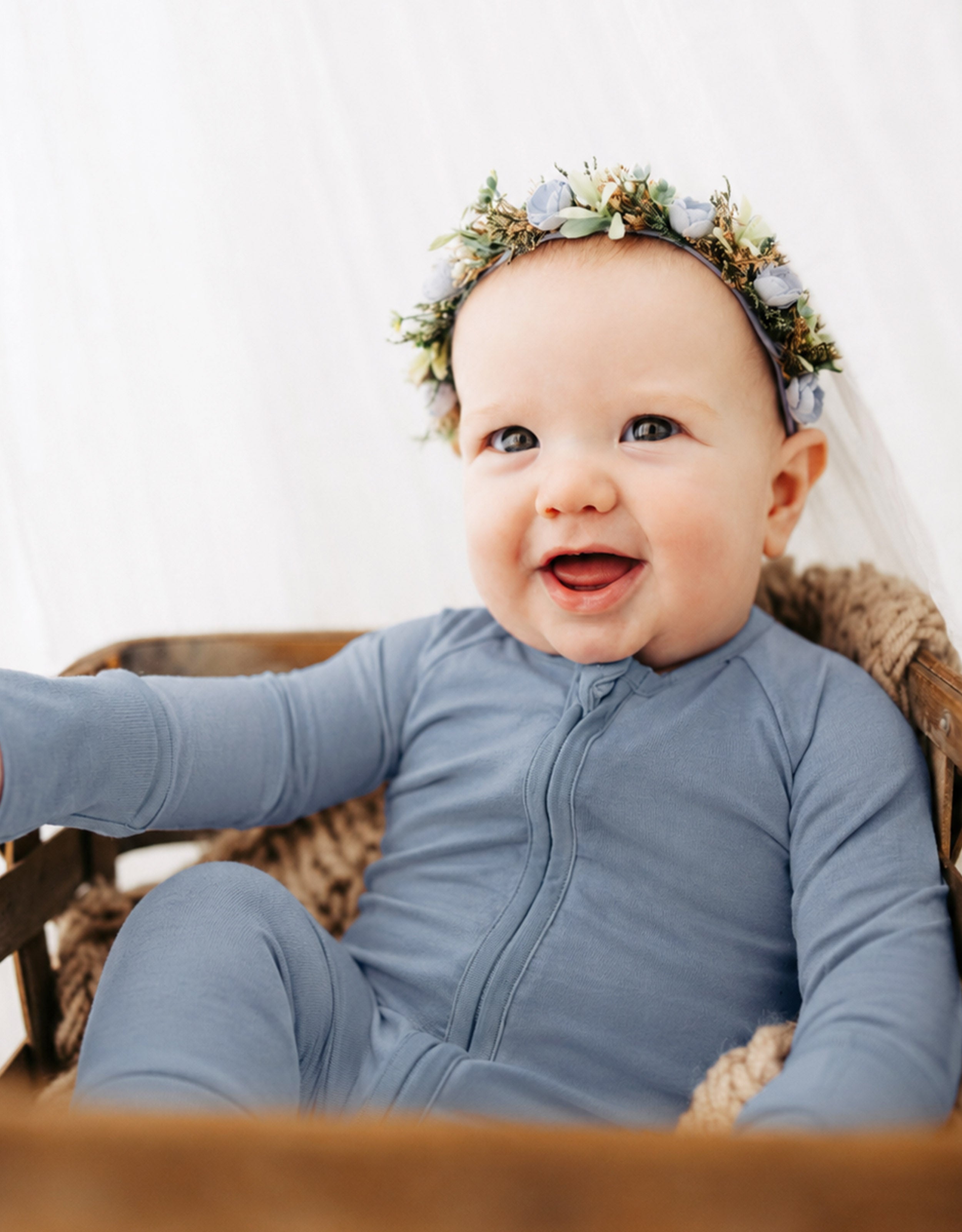 Slate Blue Infant Convertible Sleeper